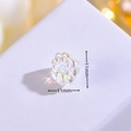 Macro shot of 11mm iridescent glass flower bead for DIY jewelry with clear petal details - AB Color Petal (D7-848)