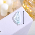 Detailed size view of a 29x12mm glass leaf bead with gold foil for DIY jewelry making - Gold Foil Leaf Shape (D7-850)