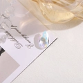 Faceted teardrop crystal pendant in AB rainbow finish with pre-drilled hole for DIY - 10x16 Teardrop Drilled Glass / Imported Colorful