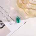 Faceted teardrop crystal pendant in dark cyan green for DIY jewelry making and crafts - 10x16 Teardrop Drilled Glass / Peacock Green