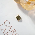 Deep green faceted crystal charm with 18k gold plating for DIY jewelry making - Grey No.03