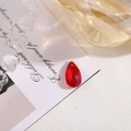 Faceted red teardrop crystal pendant with top-drilled hole for DIY jewelry making - 10x16 Teardrop Drilled Glass / Red