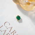 Square green crystal pendant with 18k gold plating and dual hanging loops for DIY jewelry - Peacock Green