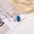Deep blue faceted teardrop crystal bead with top hole for DIY jewelry making - 10x16 Teardrop Drilled Glass / Peacock Blue