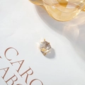 18k gold plated round faceted crystal connector charm with double loops for DIY jewelry - White