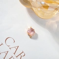 Connecteur en cristal rose avec placage en or 18 carats et doubles boucles pour bijoux DIY - Rose