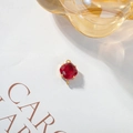 Pendentif en cristal rouge losange plaqué or 18 carats avec double anneau pour bijoux - Rouge