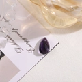 Faceted purple crystal teardrop pendant bead with a single hole for DIY jewelry - 10x16 Teardrop Drilled Glass / Violet