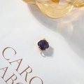 Pendentif cristal violet carré avec cadre plaqué or 18k pour la création de bijoux DIY - Violet
