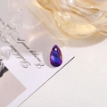 Faceted AB crystal teardrop pendant in deep blue and purple for DIY jewelry making - 10x16 Teardrop Drilled Glass / Purple