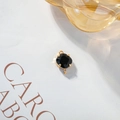 Pendentif carré en zircon noir plaqué or 18 carats avec doubles boucles pour bijoux DIY - Noir