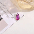 Teardrop faceted crystal pendant with iridescent AB coating and pre-drilled hole - 10x16 Teardrop Drilled Glass / Multicolor