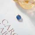 Pendentif cristal losange bleu avec cadre plaqué or 18k et doubles boucles pour bijoux DIY - Rose bonbon