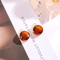 Diepe barnsteen kristallen hanger met gouden vierklauwzetting voor DIY sieraden - Roodachtig Bruin