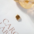 Pendentif losange plaqué or 18k avec cristal ambre et double anneau pour bijoux faits main - Café Foncé