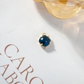 Connecteur cristal bleu foncé plaqué or 18k avec doubles anneaux pour création de bijoux - Bleu encre
