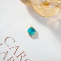 Connecteur cristal bleu facetté plaqué or 18 carats pour création de bijoux - Bleu lac