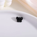 Elegant faceted black crystal butterfly pendant with center hole for DIY jewelry making - Solid Black (D8-910)