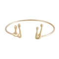 Brazalete de metal dorado estilo líquido con diseño minimalista de gota fundida - Brazalete de Brazo Abierto de Lava Dorado (ZW3418)