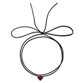 Ras de cou gothique en cordon noir avec pendentif cœur rouge et nœud, collier Y2K - Style Cœur Rouge (ZW117)