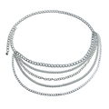 Catena a vita multistrato in metallo argento con eleganti fili di gioielli per il corpo - Color Acciaio
