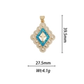 Vue détaillée du pendentif croix vintage plaqué or 18k avec opale bleue et perles - Croix Fleur Rhombique - Opale Bleue (DZ355)