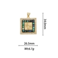 Vue détaillée du pendentif croix avec incrustation de nacre et zircons blancs fins - Style Croix Carrée - Abalone Colorée (DZ358)