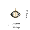 Détails du pendentif œil plaqué or 18 carats avec relief de Marie et dimensions - Vierge Marie Forme Œil - Collage Noir (DZ368)
