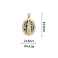 Détail du pendentif Vierge Marie plaqué or 18k avec dimensions de 34,3mm par 22,8mm - Pendentif Vierge Marie Mosaïque Noir Gris (DZ320)