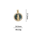 Detailed size specifications for 18k gold plated Virgin Mary pendant with crystals - Colorful Shell Fragment Virgin Mary Pendant (DZ323)