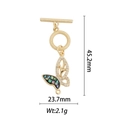 Détail du fermoir papillon plaqué or 18k avec dimensions 45,2mm x 23,7mm et poids de 2,1g - Style Fermoir Toggle Papillon Coloré (DZ303)