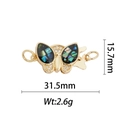 Détail du pendentif papillon doré 18k avec incrustation en nacre et dimensions - Style Papillon Coloré (DZ307)
