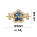 Détail d'un pendentif fleur plaqué or 18k avec incrustation violette et dimensions - Style de Fleur à Cinq Pétales Violet (DZ310)