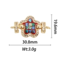 Détail du pendentif étoile plaqué or 18 carats avec émail rouge et incrustation nacre - Style de Fleur à Cinq Pétales Rouge (DZ311)