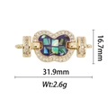 Vue macro du pendentif papillon en émail violet avec des dimensions de 31,9mm par 16,7mm - Style Boucle Papillon Violet (DZ313)