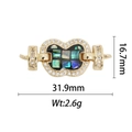 Pendentif papillon doré avec incrustations de coquillage et zircons blancs pour bijoux - Style Boucle Papillon Coloré (DZ315)