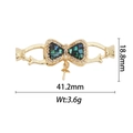 Connecteur de bijoux nœud papillon en nacre noire et cristaux avec placage or 18k - Style de Fermoir Nœud Arc-en-ciel (DZ316)