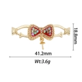 Pendentif noeud plaqué or 18k avec incrustation de nacre arc-en-ciel et zircons - Style de Fermoir Nœud Rouge (DZ317)