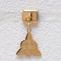 Italian modular charm in gold stainless steel with a Celtic knot heart pendant - Celtic Knot Heart Style (GMKDZ-398)