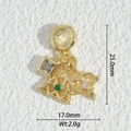 Detail of 18K gold plated heart pendant with purple zircon and dimension markings - Multi-Element Celtic Style (DZM-3694)