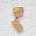 Italian modular charm in gold finish featuring a detailed hundred dollar bill pendant - 100 Dollar Bill Style (GMKDZ-401)
