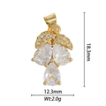 Vue détaillée du pendentif en cuivre et zircon montrant 18,3 mm de hauteur et 12,3 mm de largeur - Forme de Raisin Goutte Transparent (DZM-3502)
