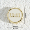 Detail of 10mm gold plated 11:11 angel number charm showing dimensions and weight - 11:11 White Style (DZM-3700)