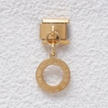 Golden stainless steel modular charm with engraved Roman numerals clock dial design - Roman Numeral Ring Style (GMKDZ-404)