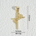 Detailed view of 18K gold plated abstract dancer pendant with precise size measurements - Ballerina Style (DZM-3701)