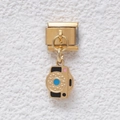 Italian modular gold charm with vintage camera design and colorful enamel finish - Vintage Camera Style (GMKDZ-405)