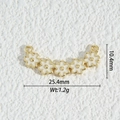 Macro detail of enamel flower jewelry connector with 25.4mm length and 10.4mm width dimensions - Five White Flowers Style (DZM-3706)