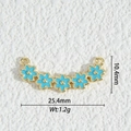 Macro view of blue enamel five-flower pendant with dimensions 25.4mm and 1.2g weight - Five Blue Flowers Style (DZM-3707)