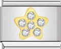 Edelstahl-Charme in Silber mit goldenem Stern und sechs funkelnden Zirkonia-Steinen - Stern Deko Element (MK-268)