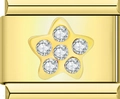 Goldenes italienisches Armbandglied mit Stern und sechs funkelnden Kristallen - Gold Stern Deko Element (MK-269)